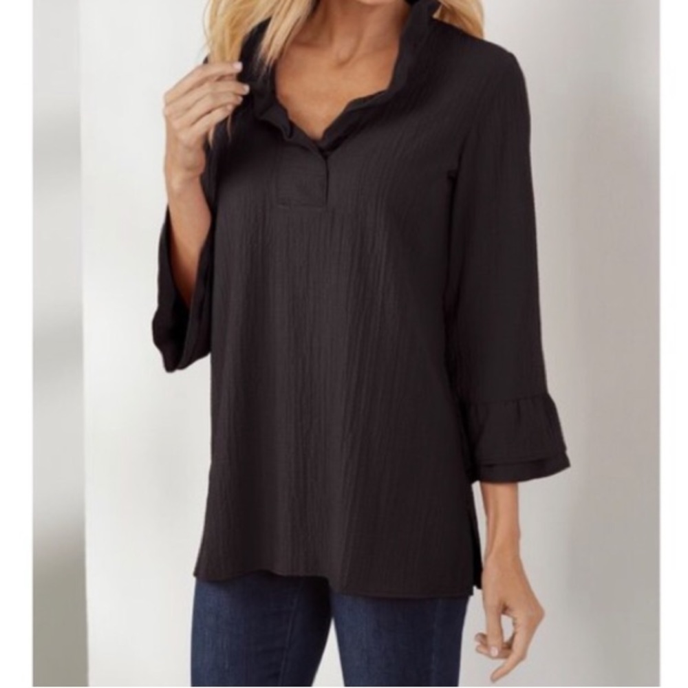 Soft Surroundings Constance Ruffle Top - Picture 1 of 6